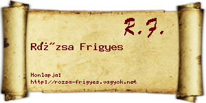 Rózsa Frigyes névjegykártya